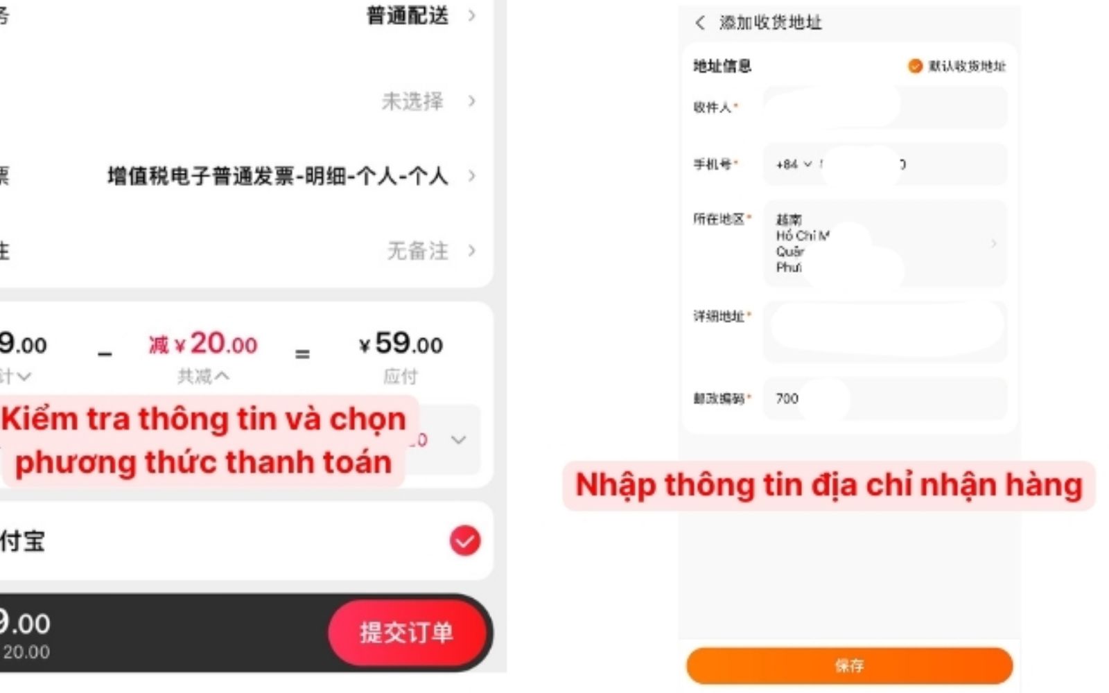 Thanh toán đơn hàng của bạn trên Tmall