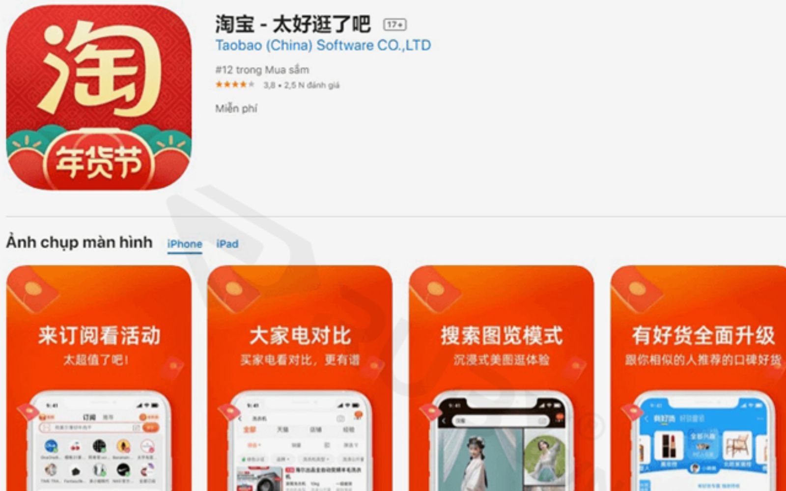 Tải ứng dụng Taobao về điện thoại