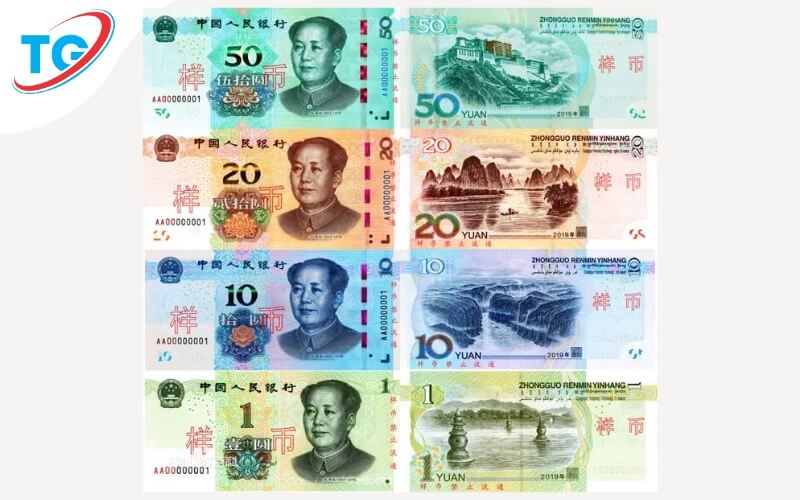 Các mệnh giá tiền Nhân dân tệ hiện hành