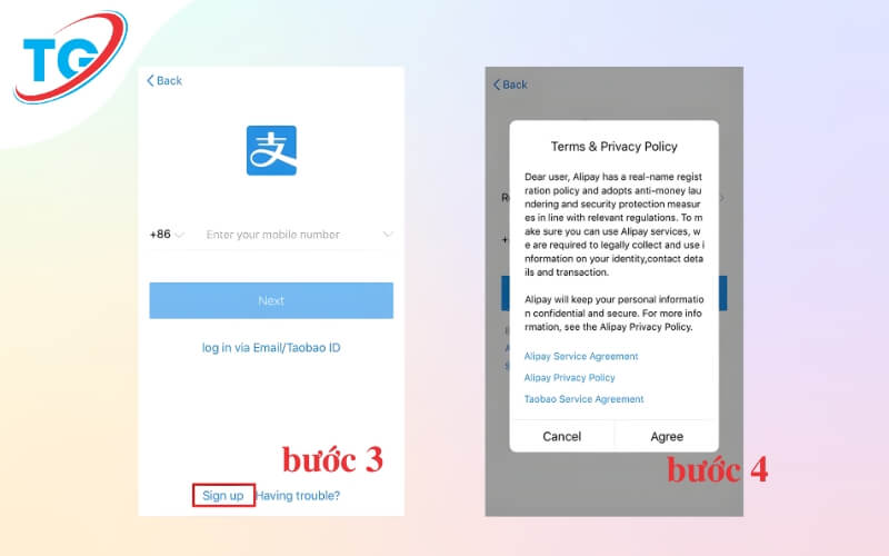 Bước 3 và bước 4 