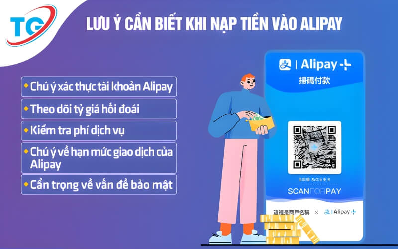 Những lưu ý khi nạp tiền vào Alipay