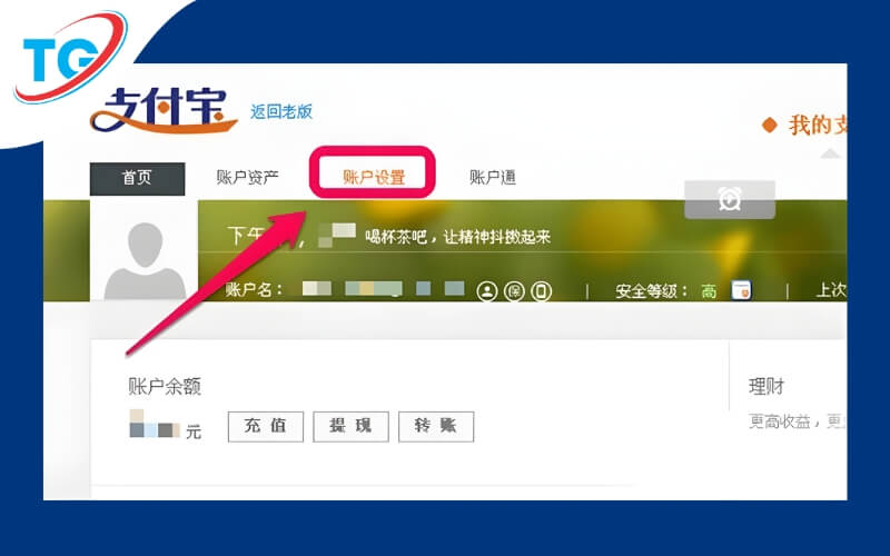 Click vào mục “cài đặt” như hình trên